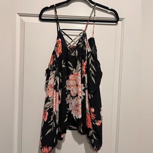 Charlotte Russe Black Floral Blouse